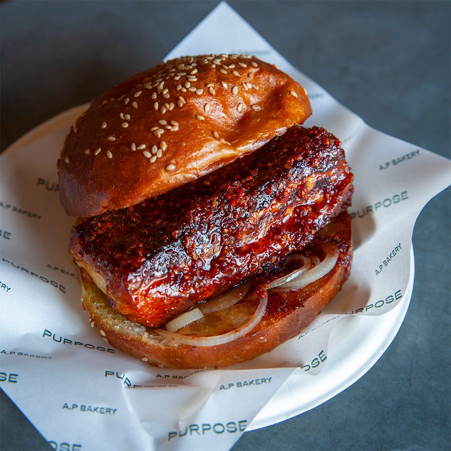 Close-up of a burger
